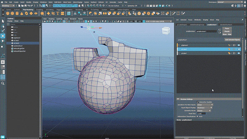 Autodesk maya max Boolean